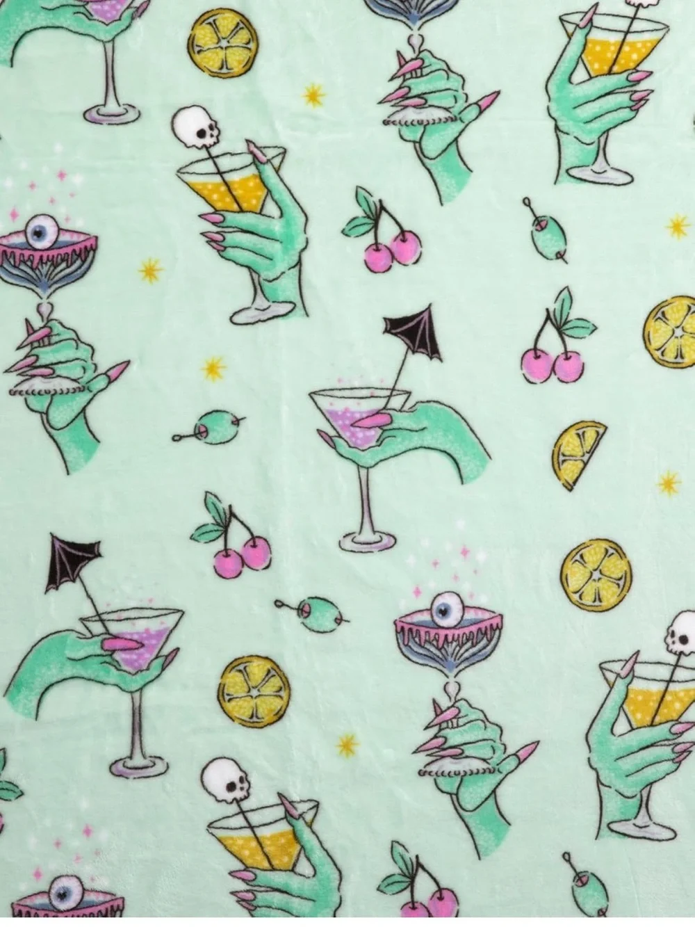 Envogue Summerween Halloween Summer martini witch eye cherry olive throw blanket